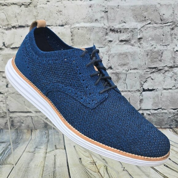 Cole Haan Men’s 10 M Original Grand Blue Knit Oxfords C29733 Lightweight Shoes - Picture 1 of 9